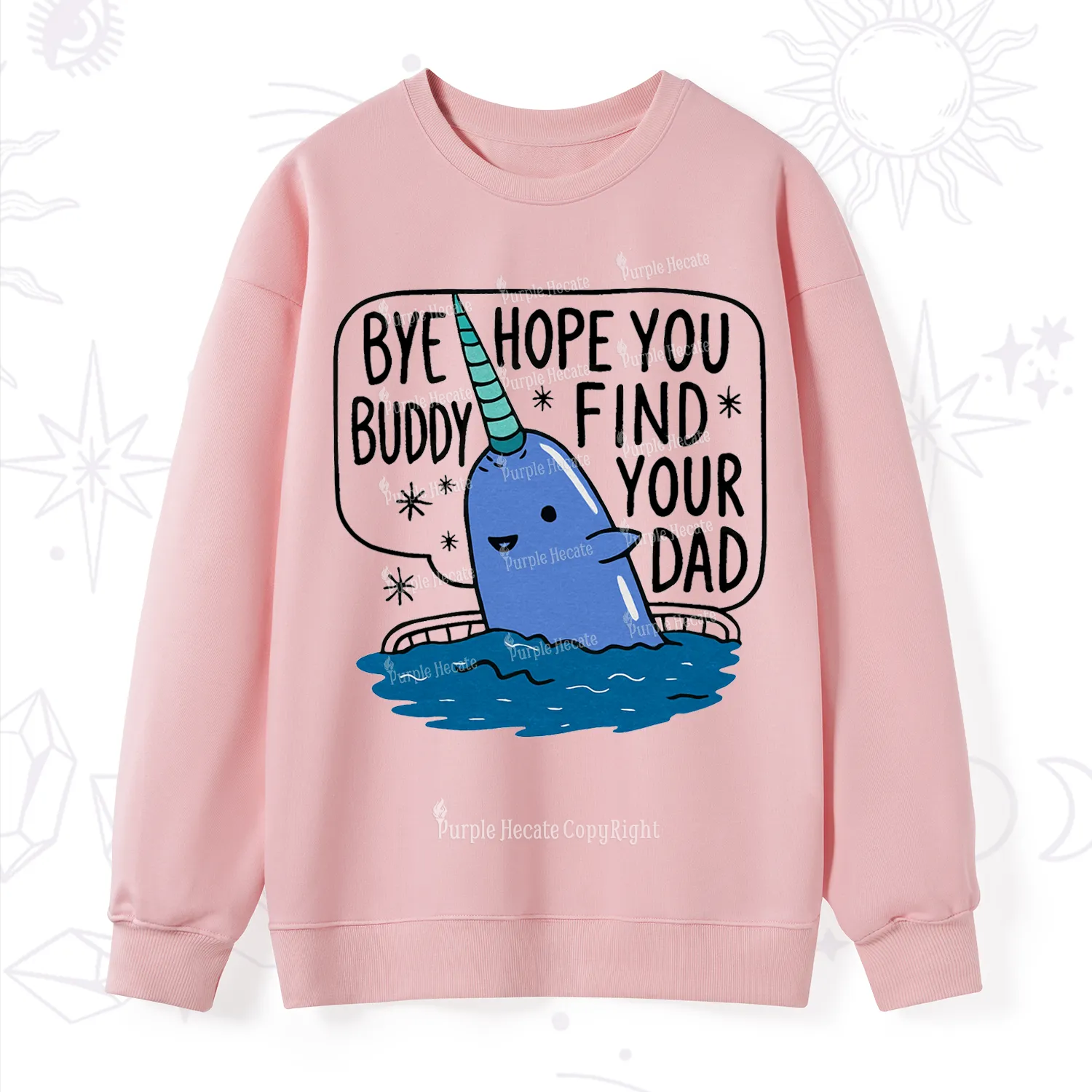 Purplehecate Good Luck Buddy Whale Christmas Sweatshirt