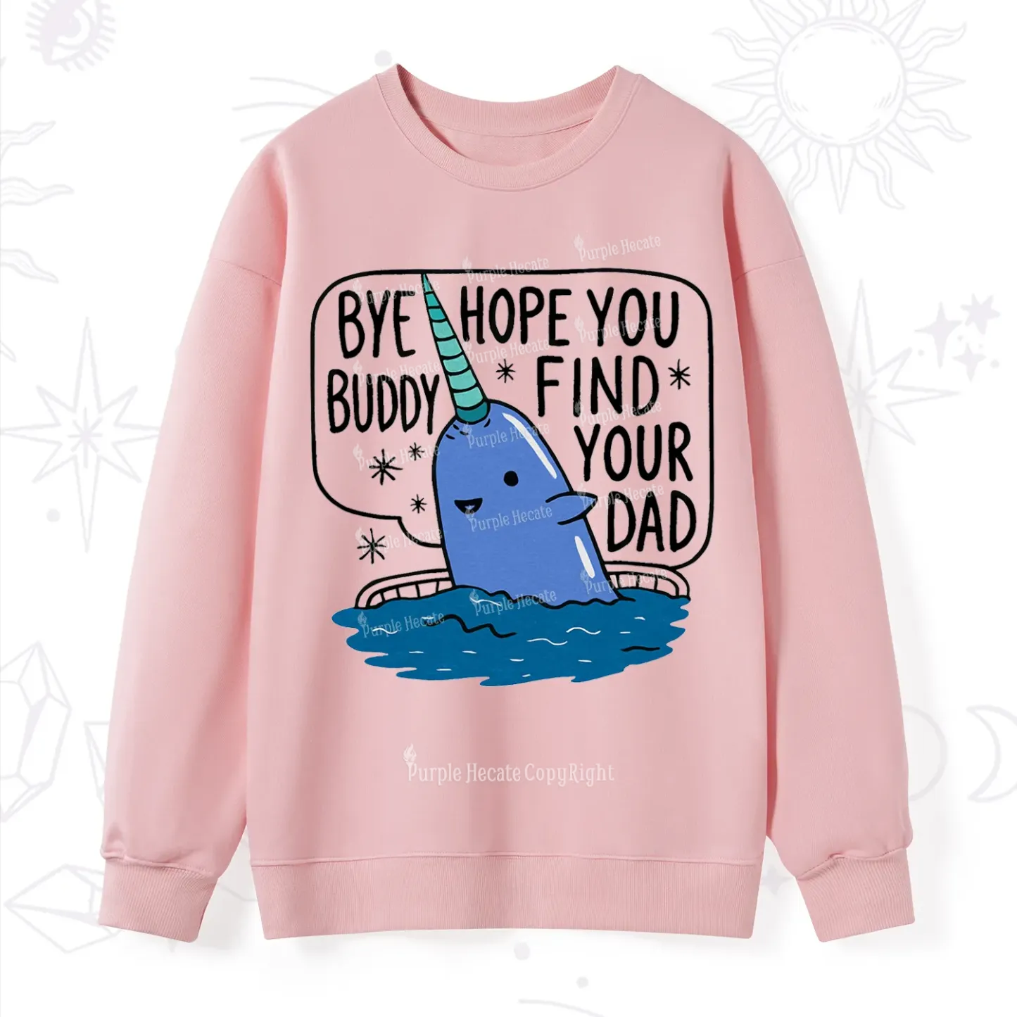 Purplehecate Good Luck Buddy Whale Christmas Sweatshirt