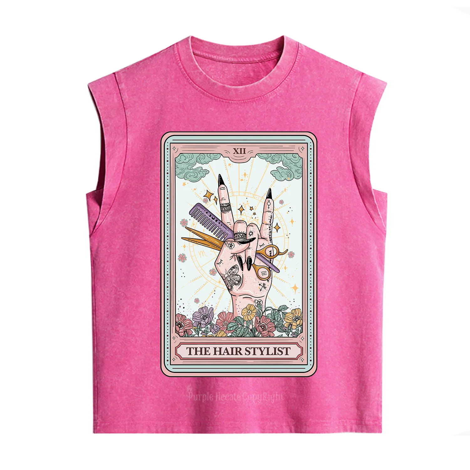 Purplehecate The Hair Stylist Tarot Vintage Washed Tank