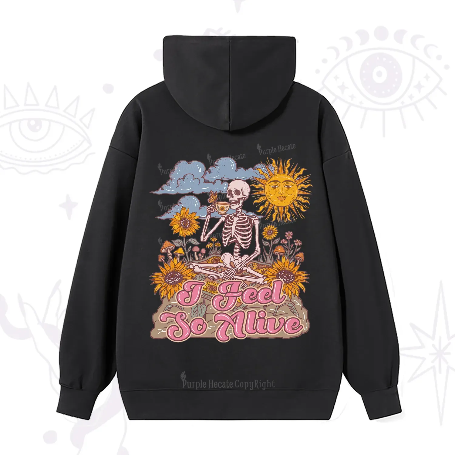 Purplehecate I feel So Alive Dancing Sarcastic Skeleton Hoodie