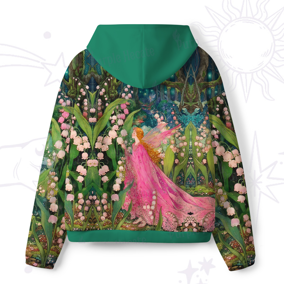 Purplehecate Mystic Secret Lily Fairy Forest All-Over Print Hoodie