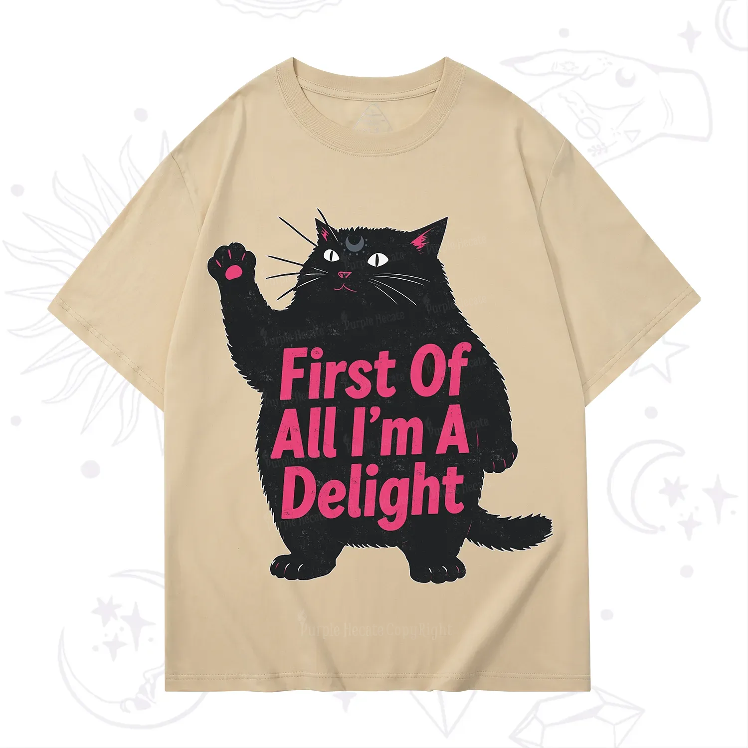 Purplehecate First Of All I'm A Delight Cat T-Shirt