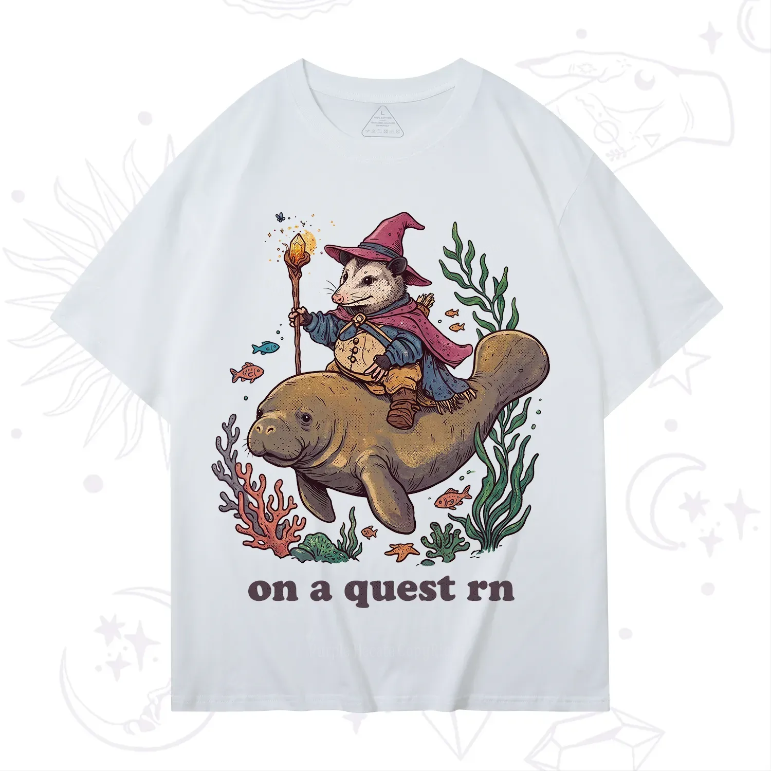 Purplehecate Opossum Wizard on Sea Quest T-Shirt
