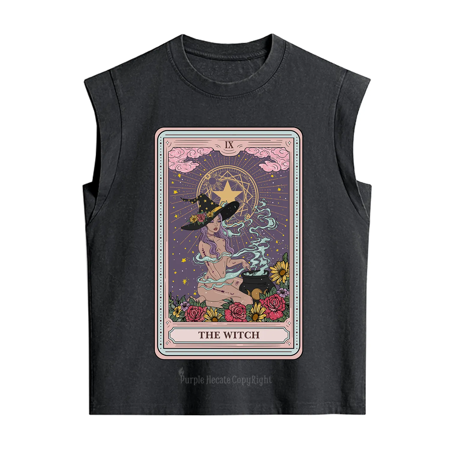 [Copy]Purplehecate Celestial Sun Vintage Washed Tank