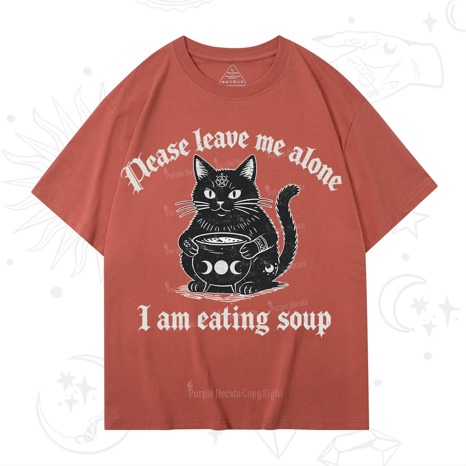 Purplehecate Magic Cat Eating Soup T-Shirt