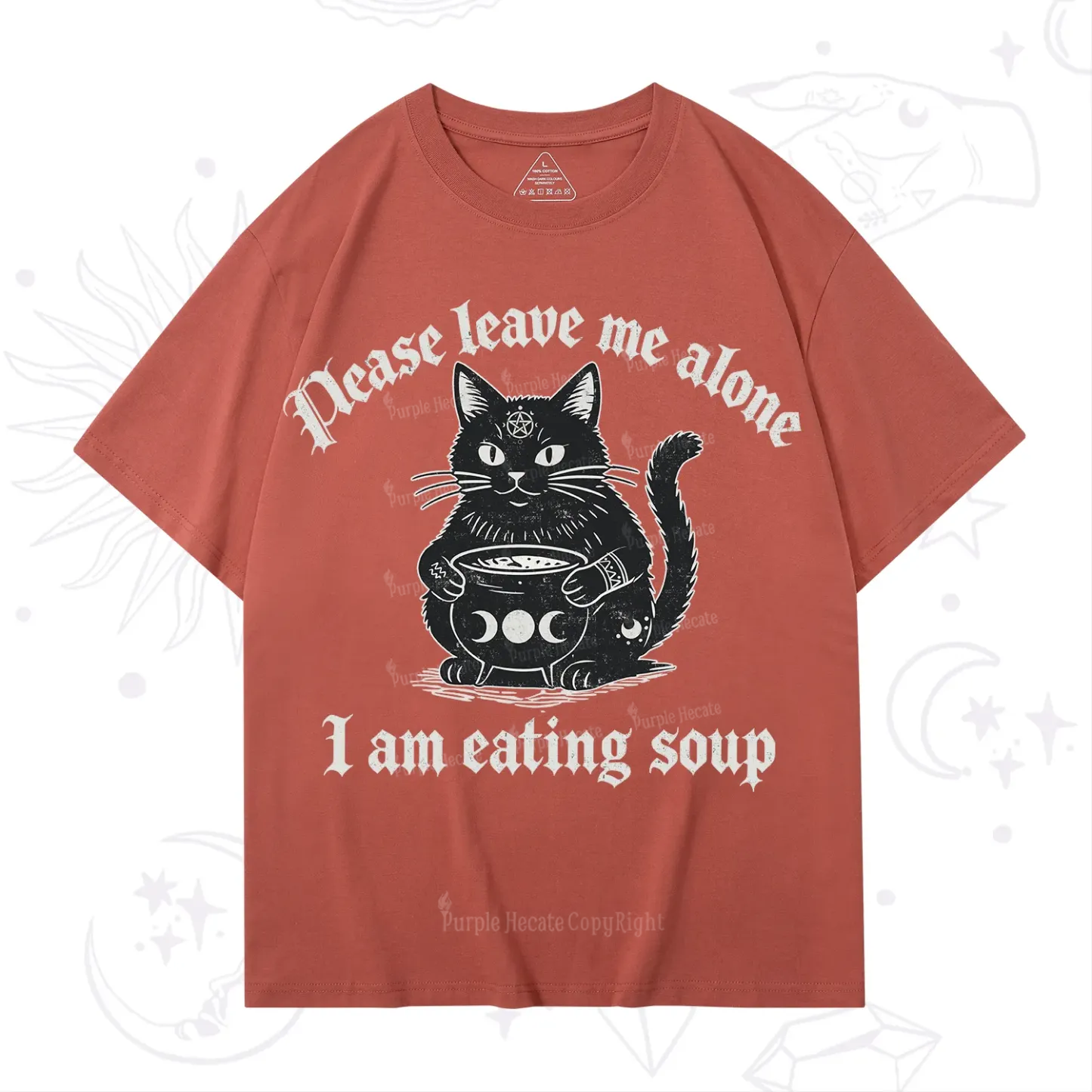 Purplehecate Magic Cat Eating Soup T-Shirt