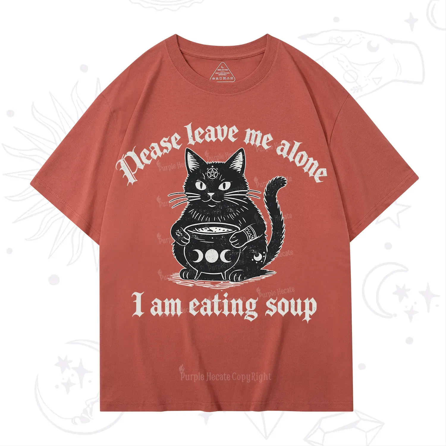Purplehecate Magic Cat Eating Soup T-Shirt