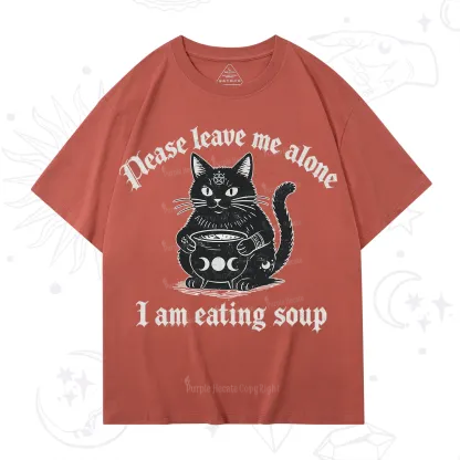 Purplehecate Magic Cat Eating Soup T-Shirt