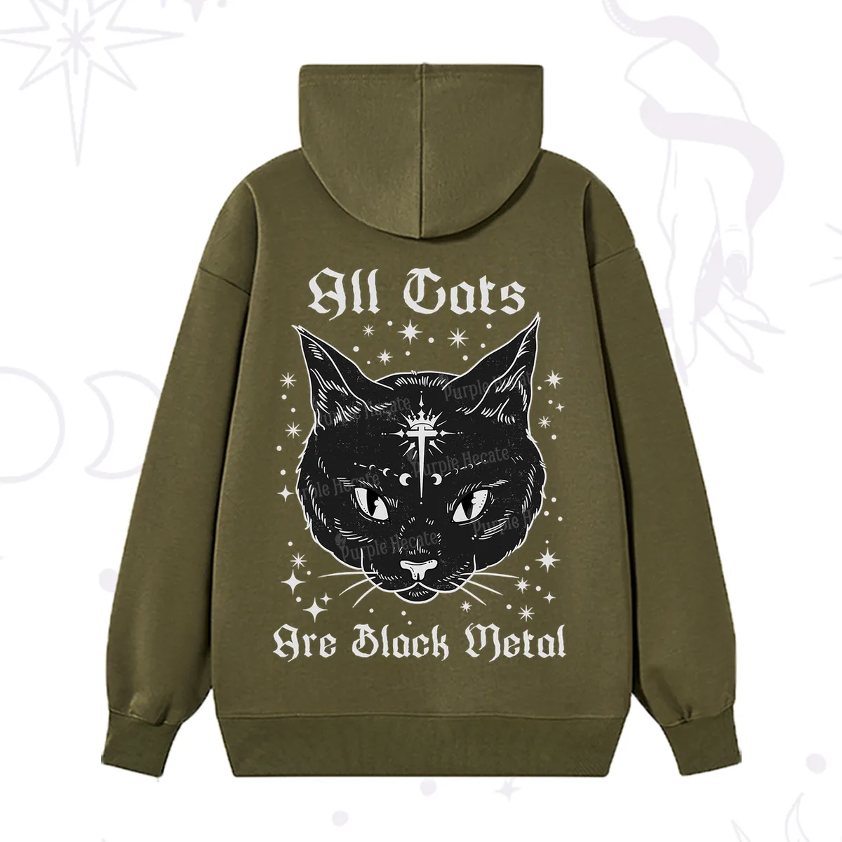 Purplehecate All Cats Are Black Metal Hoodie