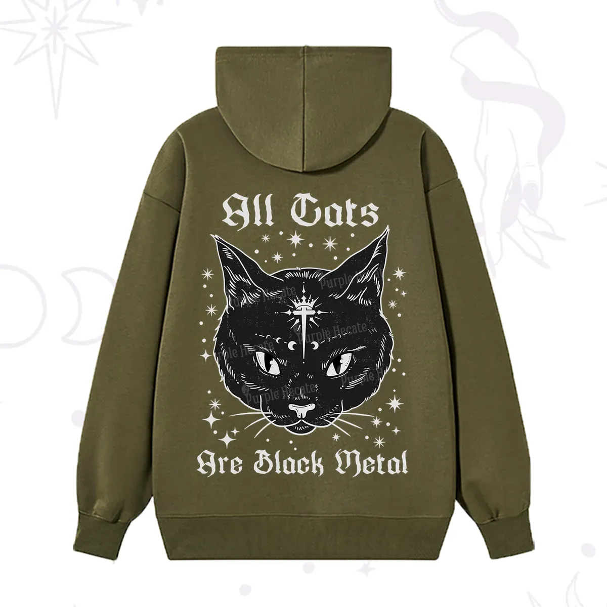 Purplehecate All Cats Are Black Metal Hoodie