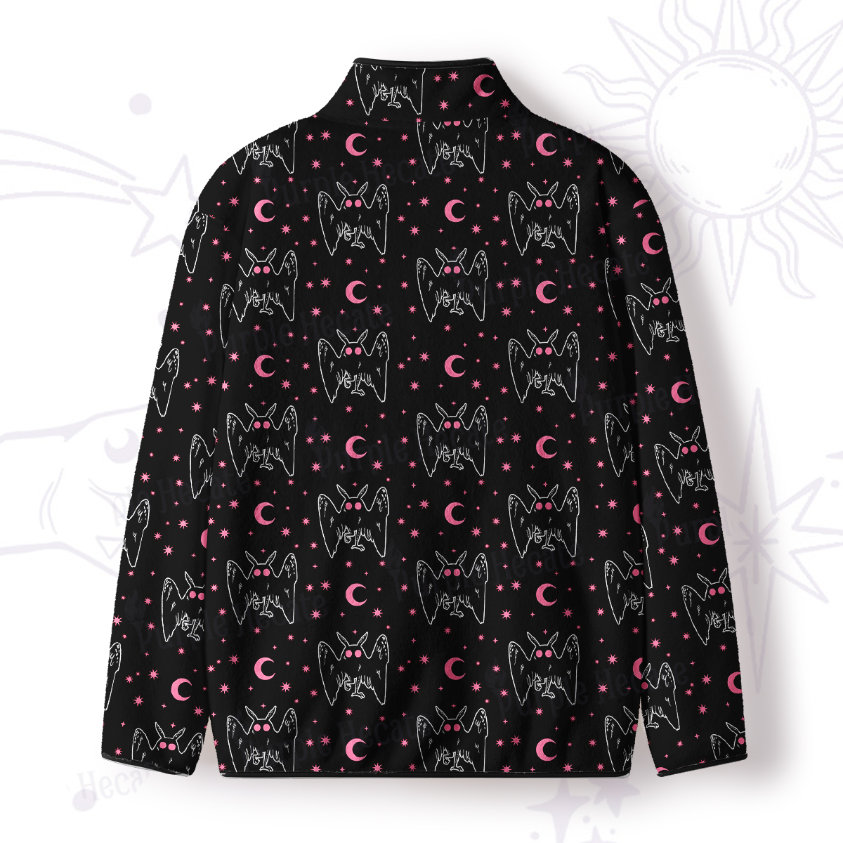 Purplehecate Witchy Mothman Night Full Zip Fleece Jacket