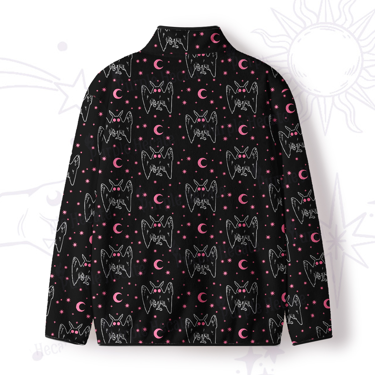 Purplehecate Witchy Mothman Night Full Zip Fleece Jacket
