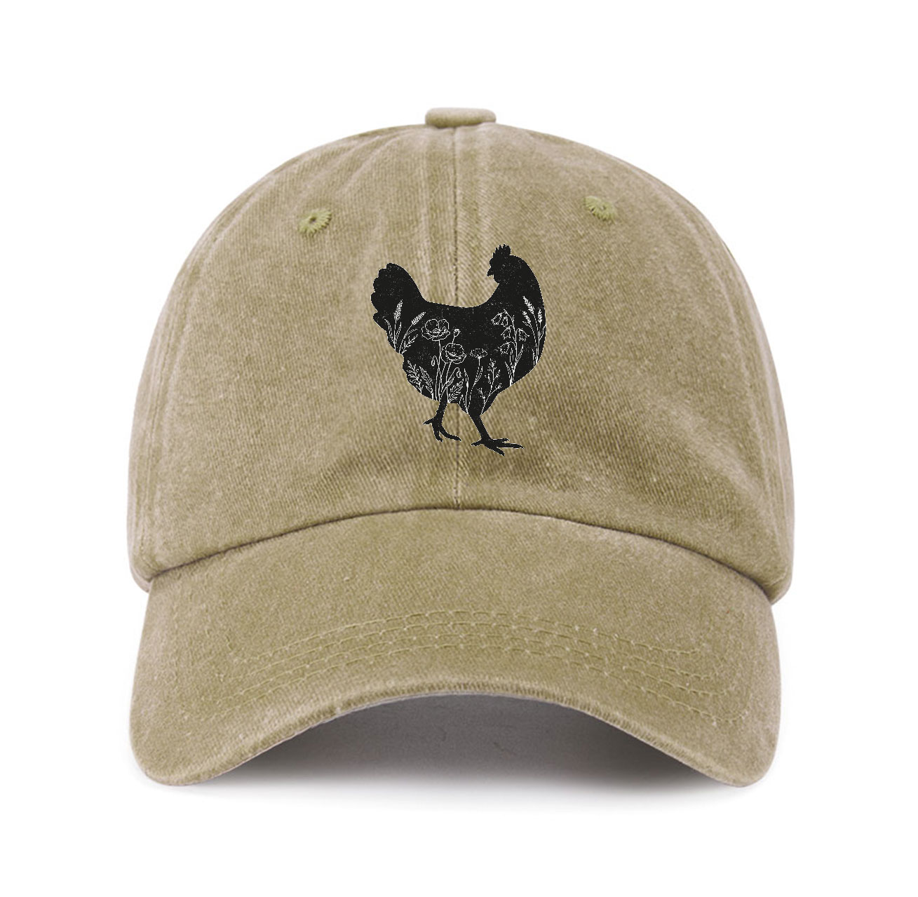 Purplehecate Floral Chicken Baseball Cap