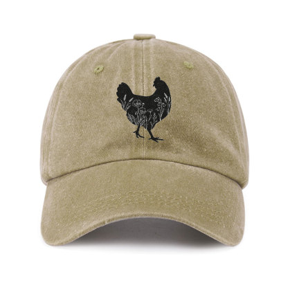 Purplehecate Floral Chicken Baseball Cap