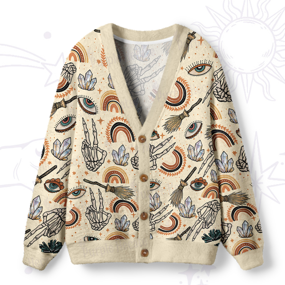 Purplehecate Christmas Magic Girl Ugly Cardigan Sweaters
