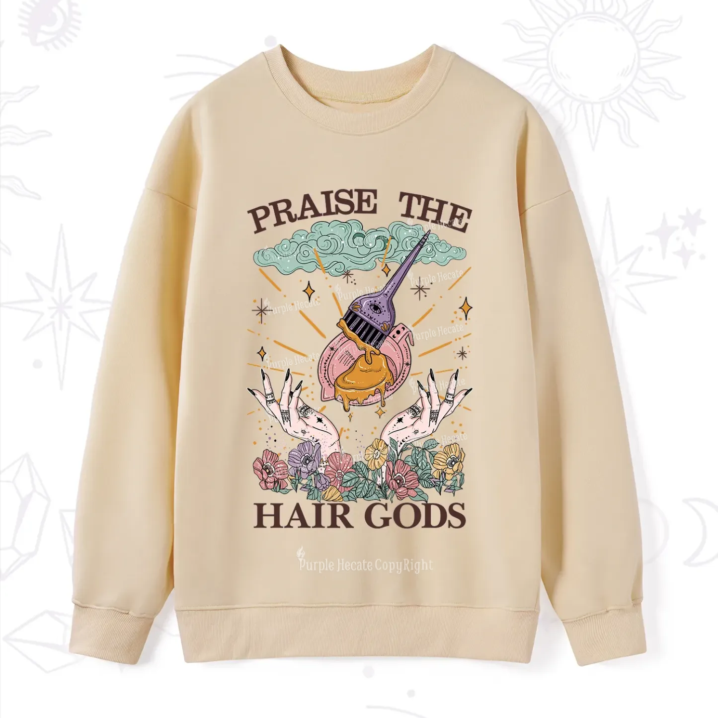 Purplehecate Praise The Hair Gods Sweatshirt