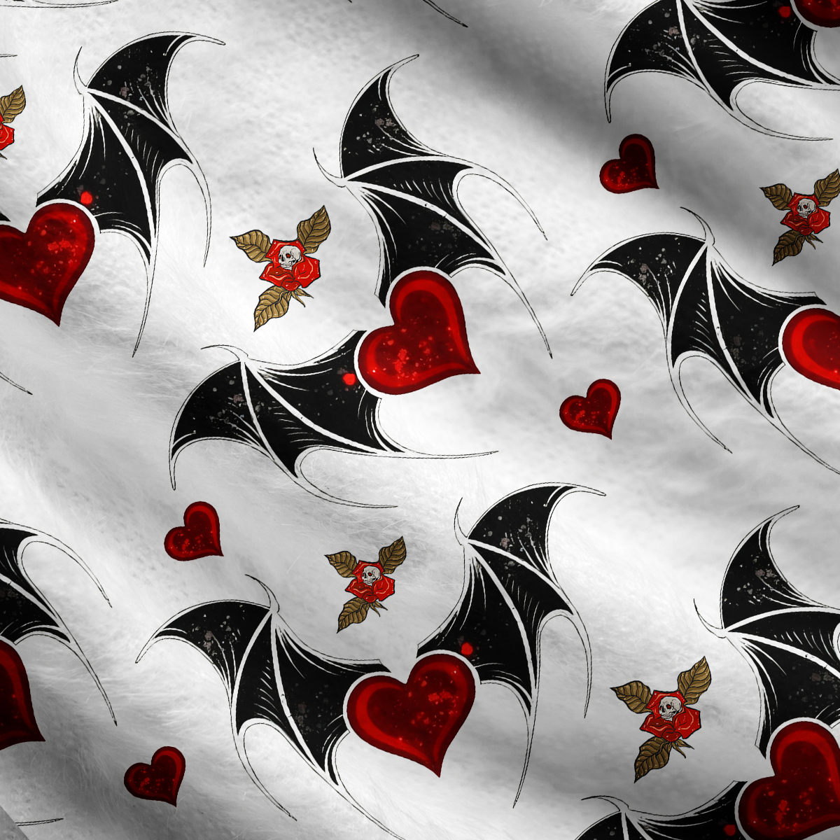Purplehecate Dark Romance Bat & Heart One Shoulder Sweaters