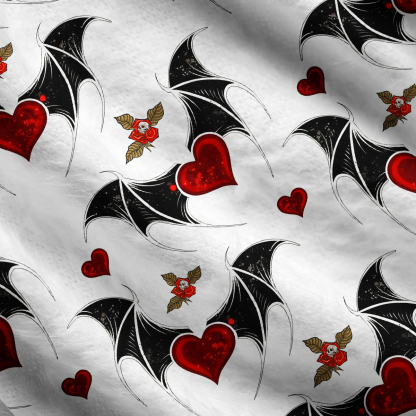 Purplehecate Dark Romance Bat & Heart One Shoulder Sweaters