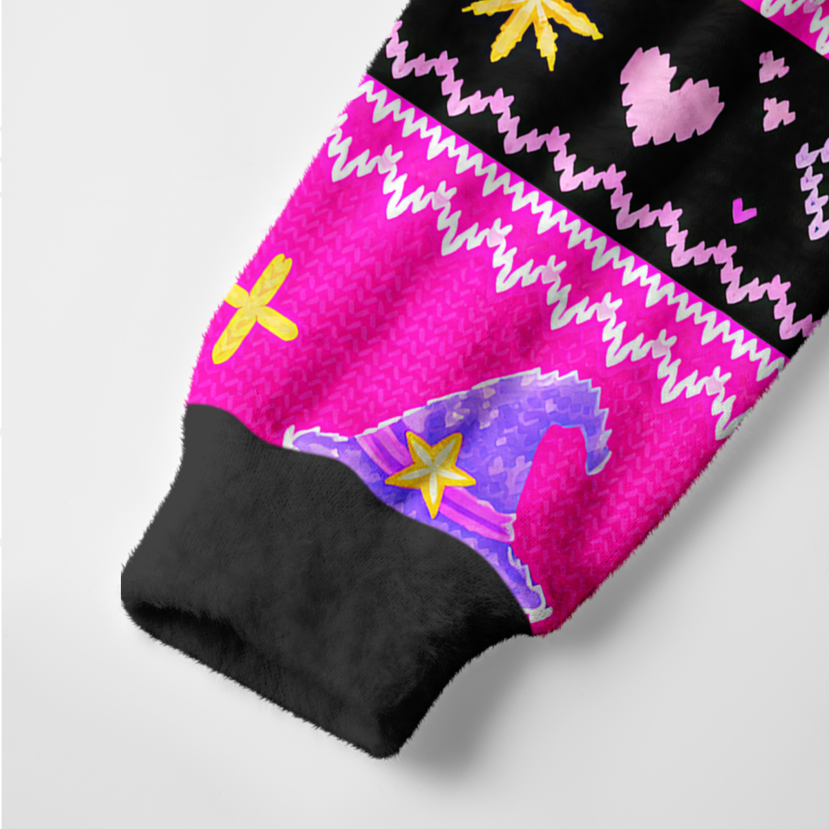 Purplehecate Vintage Witchcraft Cat with Heart Glasses Ugly Cardigan Sweaters