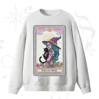 Purplehecate The Gothic Cat Mom Tarot Fuzzy Ugly Sweater