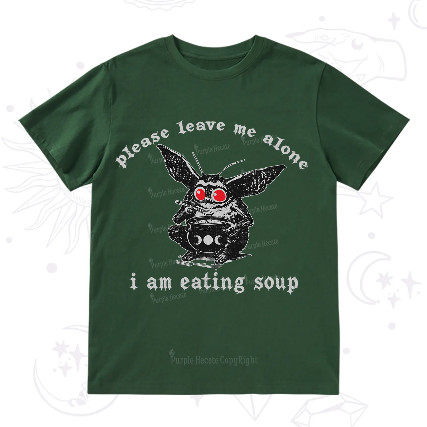 Purplehecate Mothman Eating Soup T-Shirt