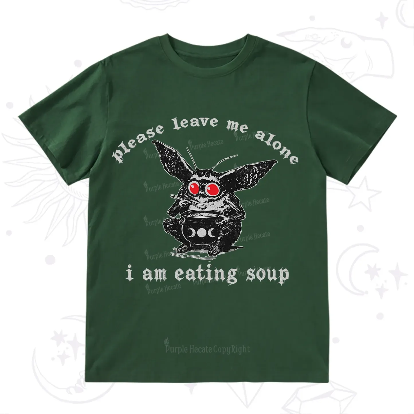 Purplehecate Mothman Eating Soup T-Shirt