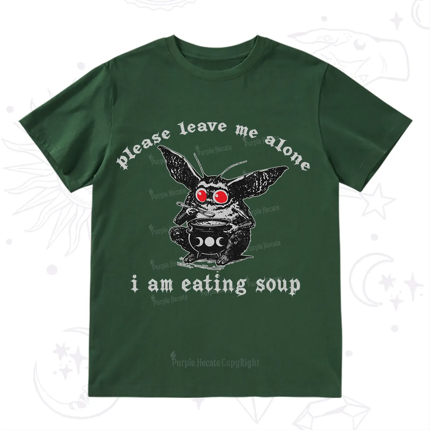 Purplehecate Mothman Eating Soup T-Shirt