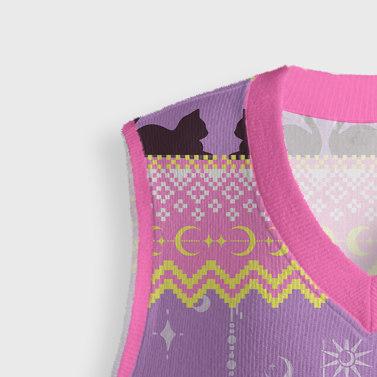 Purplehecate The Beans Cat Tarot Ugly Sweater Vest