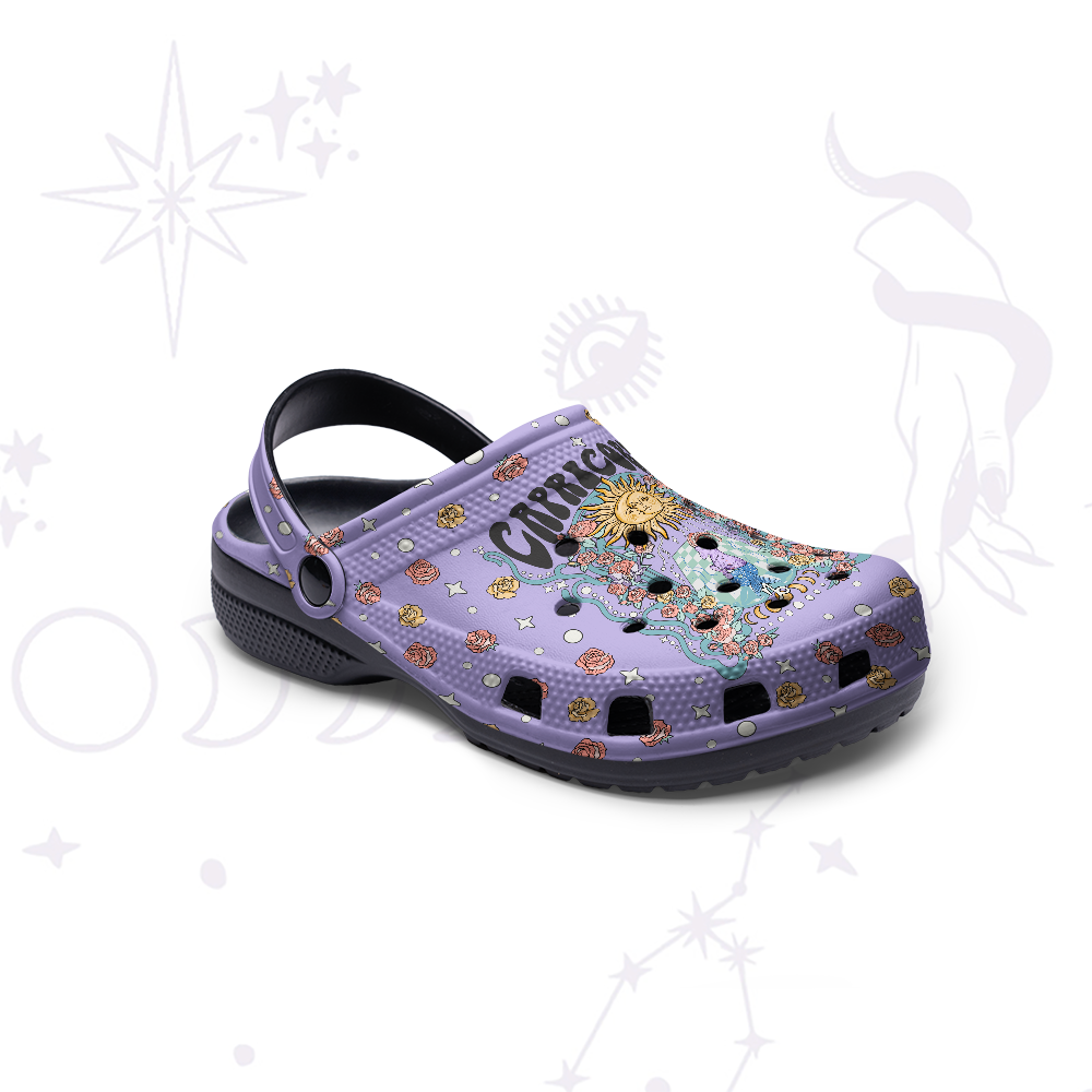 Purplehecate Capricorn Spirit Zodiac Rubber Clogs