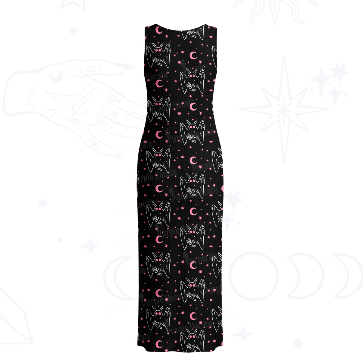 Purplehecate Witchy Mothman Night Crochet Knit Maxi Dress