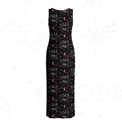 Purplehecate Witchy Mothman Night Crochet Knit Maxi Dress