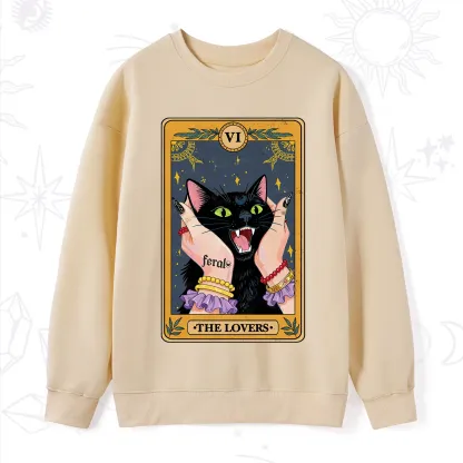 Purplehecate The Lovers Tarot Feral Cat Sweatshirt