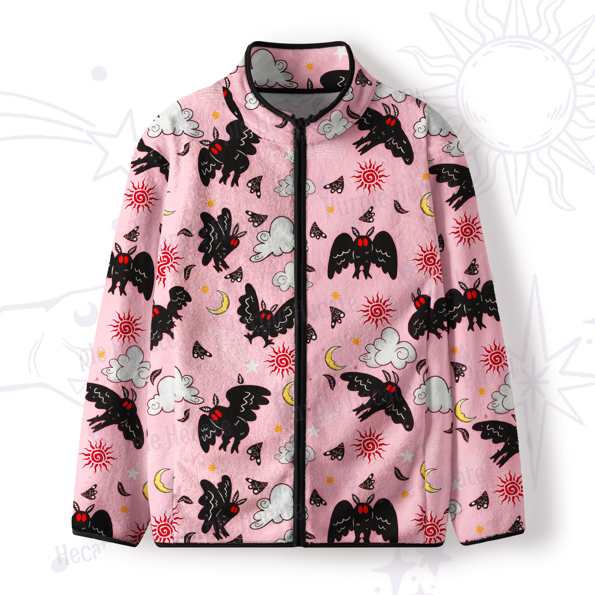 Purplehecate Cryptid Mothman Full Zip Fleece Jacket