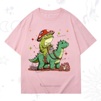 Purplehecate Frog Riding a Dinosaur T-Shirt