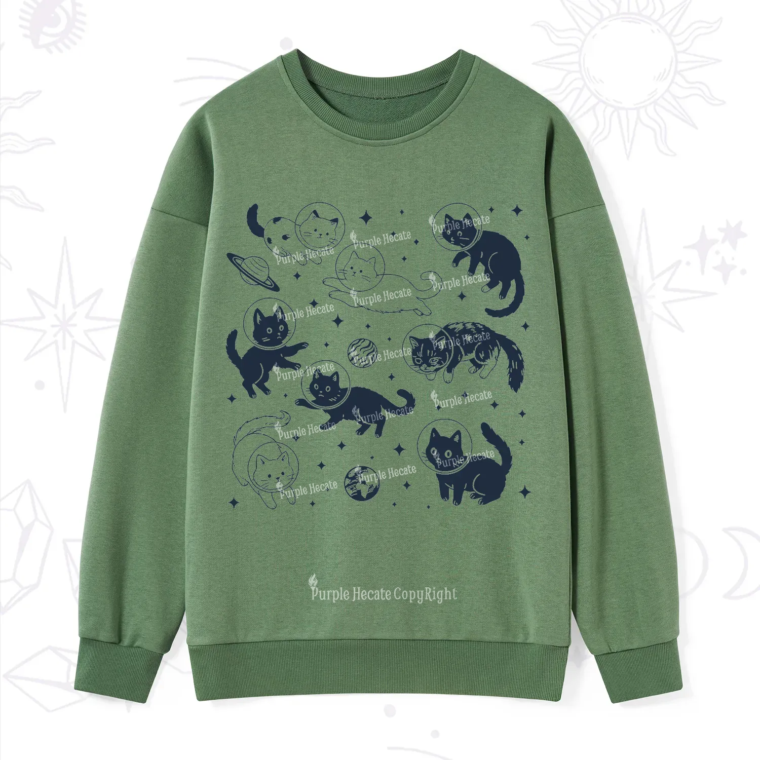 Purplehecate Cats in Space Sweatshirt