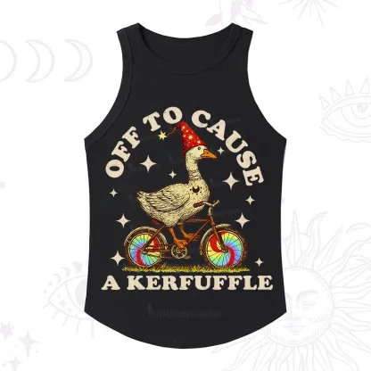 Purplehecate Off to Cause a Kerfuffle Goose Racerback Tank Top