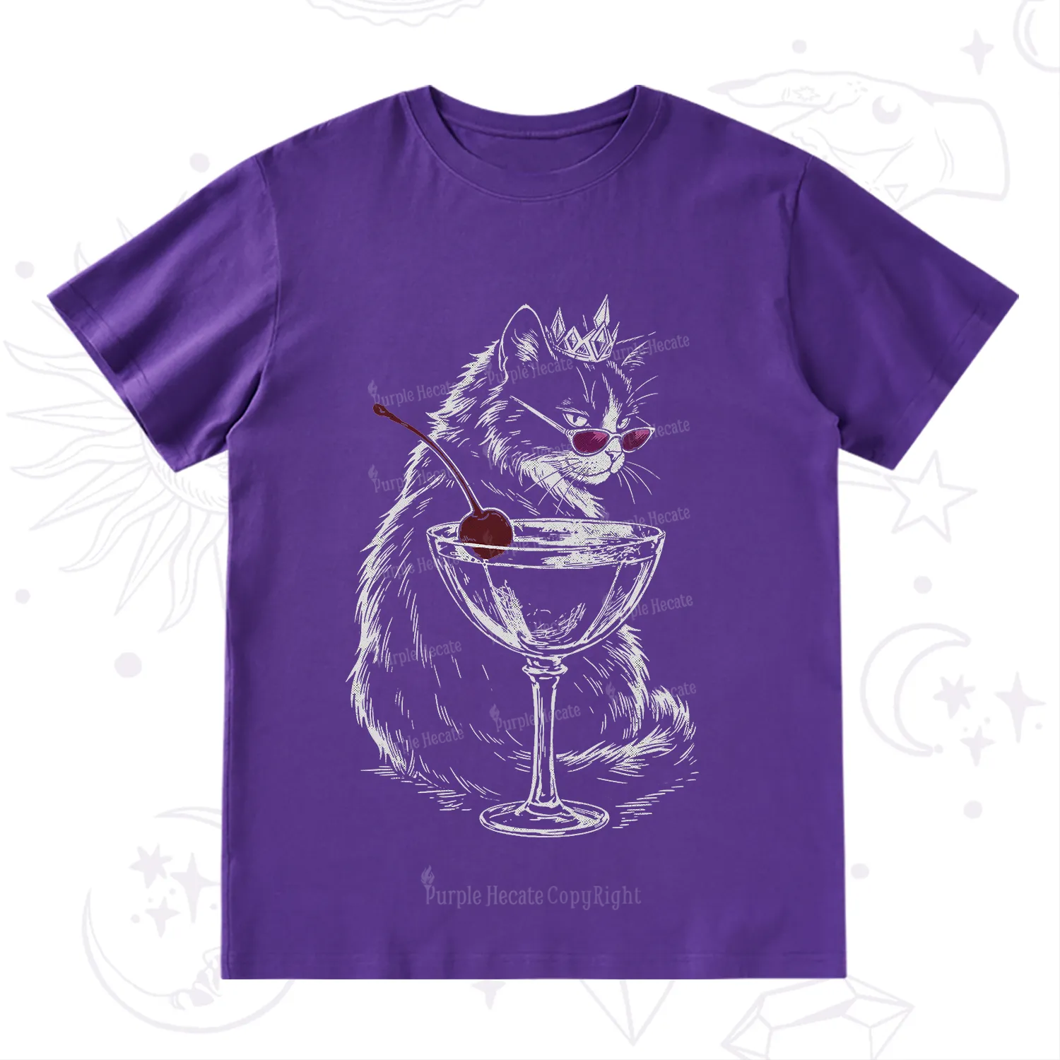 Purplehecate Martini Queen Cat T-Shirt