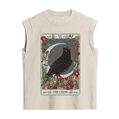 Purplehecate The Crow Tarot Card Vintage Washed Tank