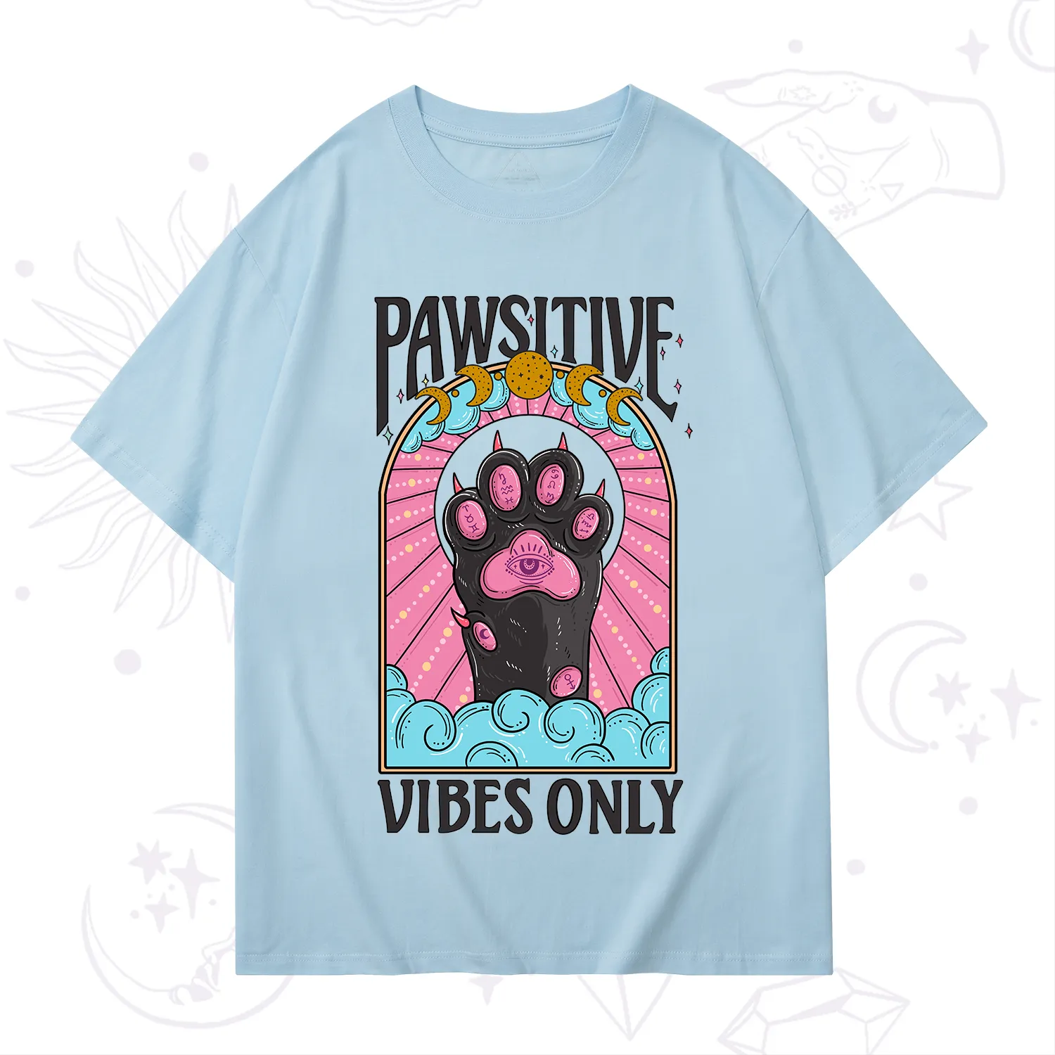 Purplehecate Pawsitive Vibes Only T-Shirt