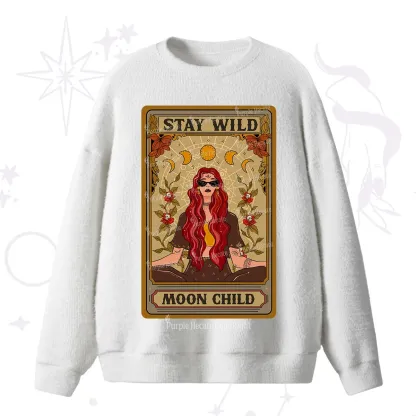 Purplehecate The Stay Wild Moon Child Oracle Card Fuzzy Ugly Sweater