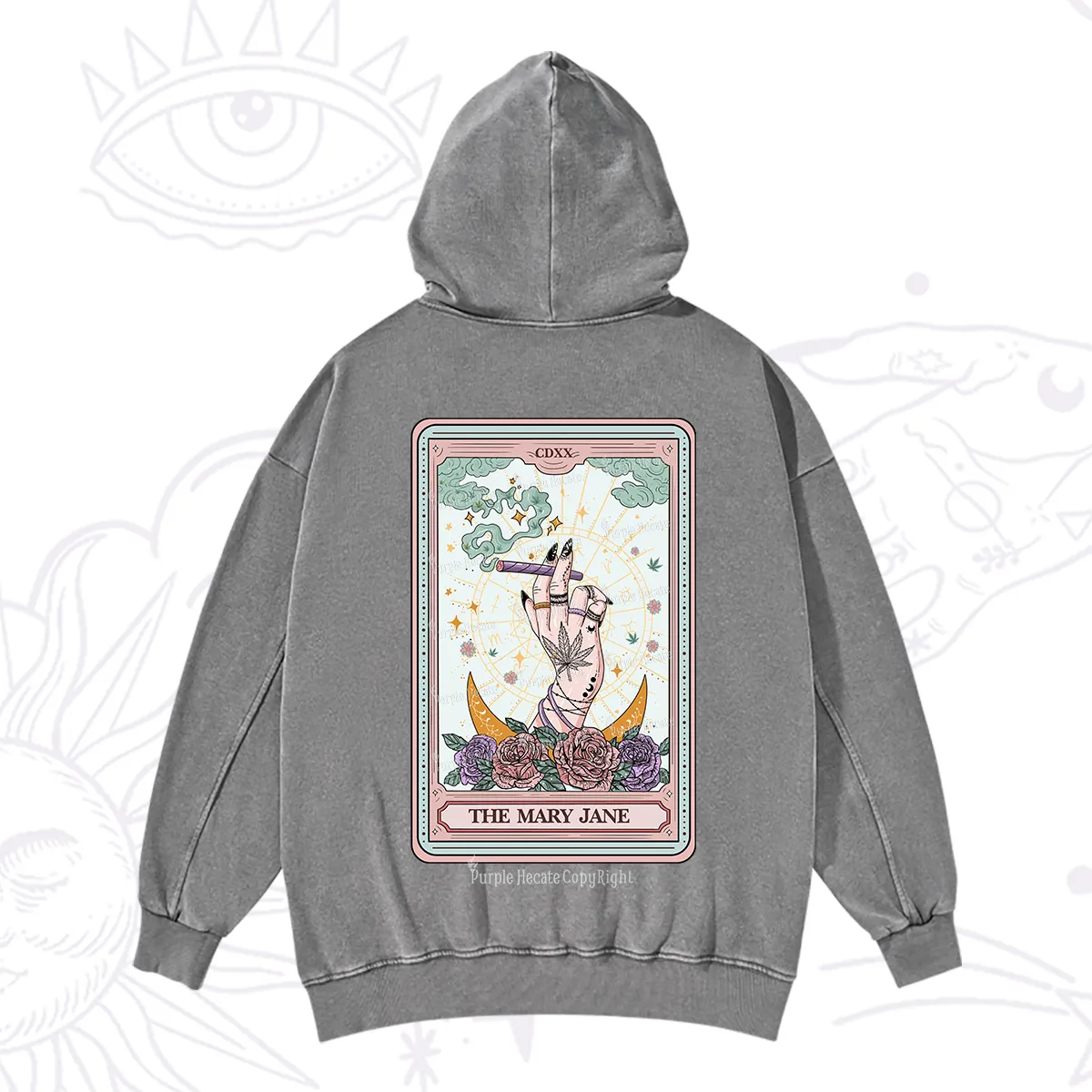 Purplehecate The Mary Jane Tarot Washed Hoodie