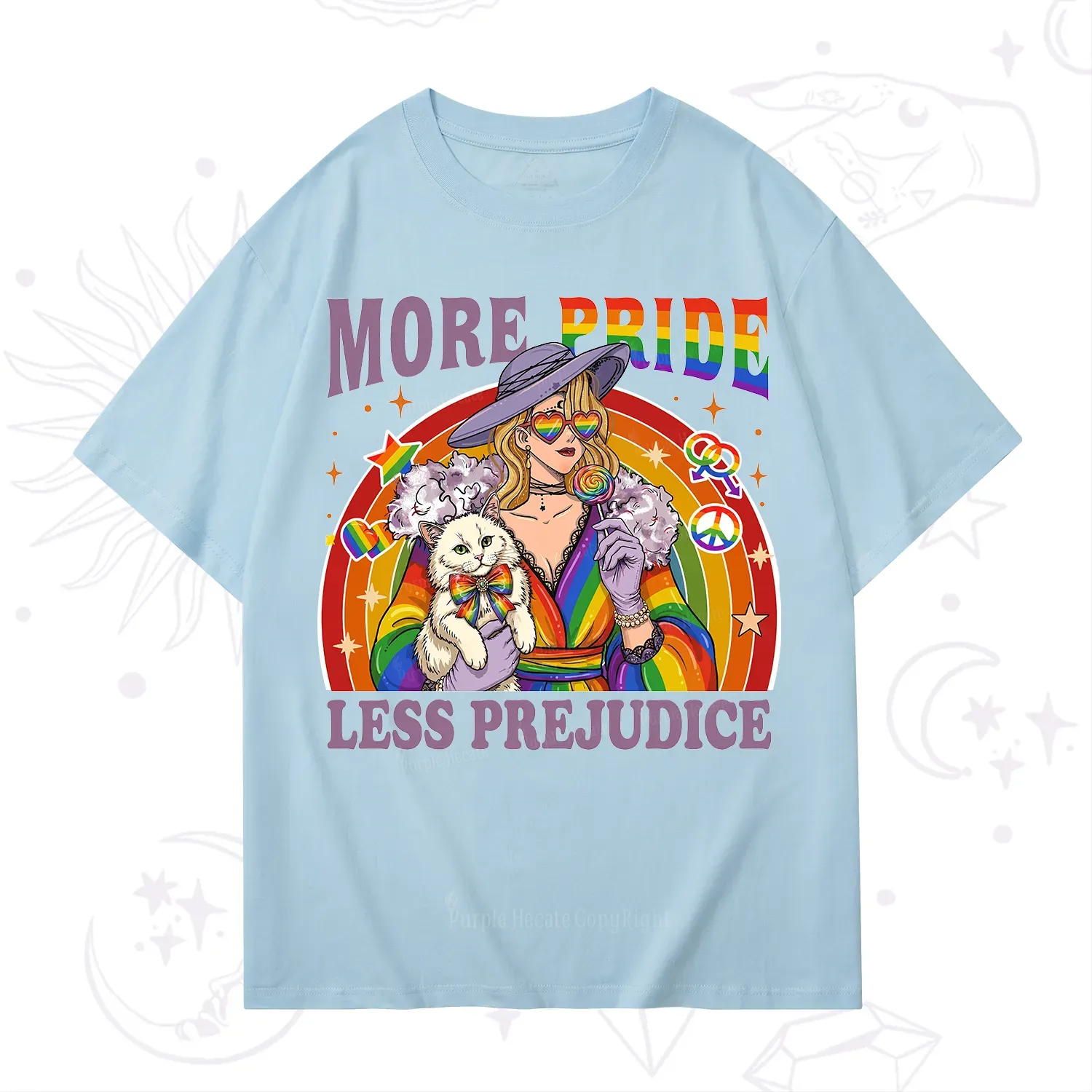 Purplehecate More Pride Less Prejudice Rainbow T-Shirt