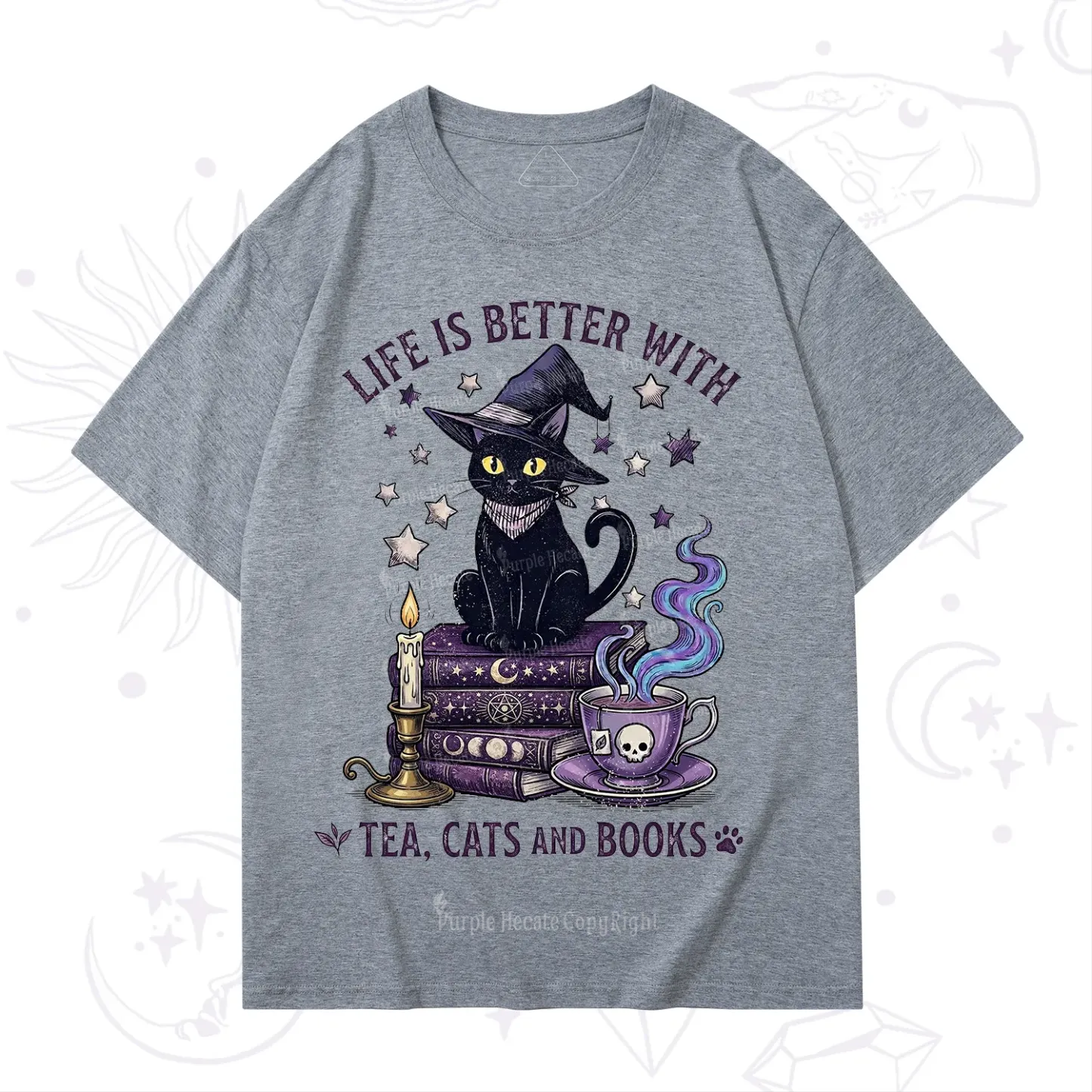 Purplehecate Life Is Better With Cats And Books T-Shirt