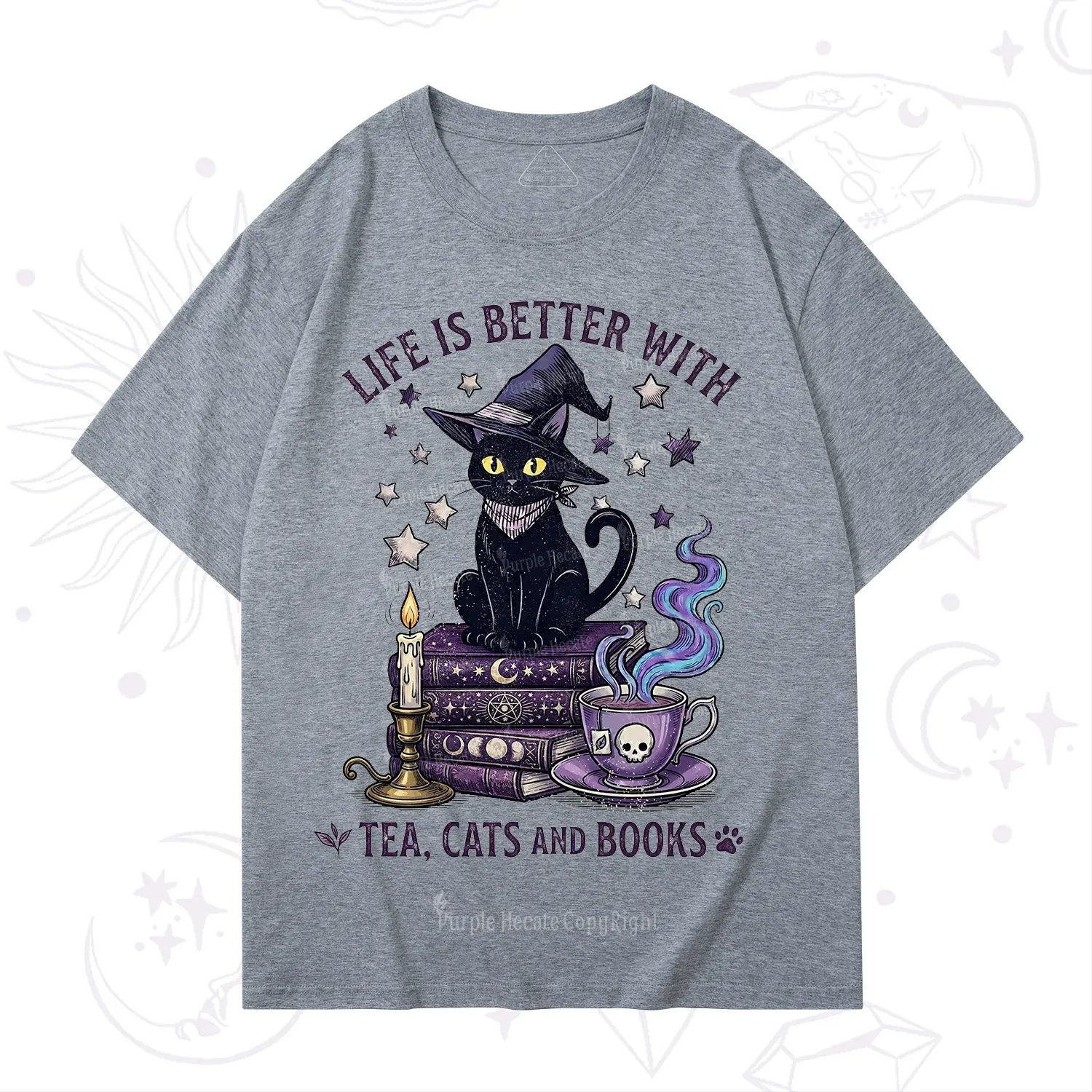 Purplehecate Life Is Better With Cats And Books T-Shirt
