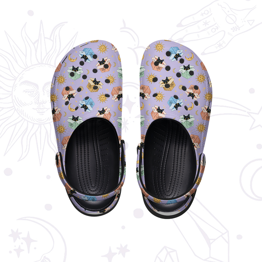 Purplehecate Magical Black Cat Rubber Clogs