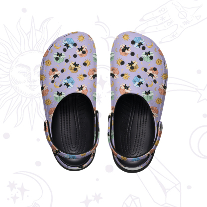 Purplehecate Magical Black Cat Rubber Clogs