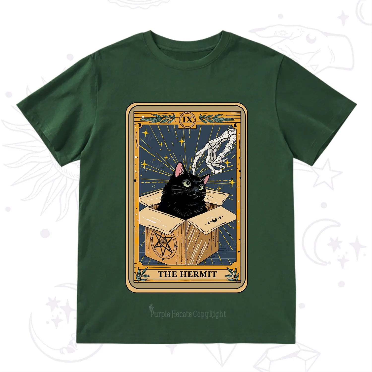 Purplehecate The Hermit Cat Tarot T-Shirt
