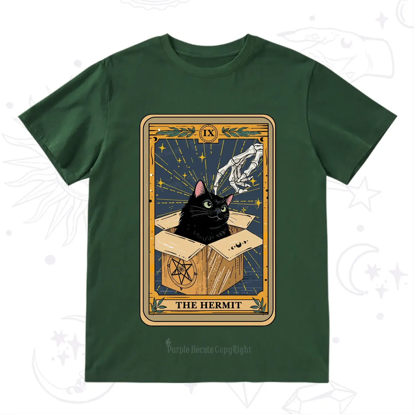 Purplehecate The Hermit Cat Tarot T-Shirt