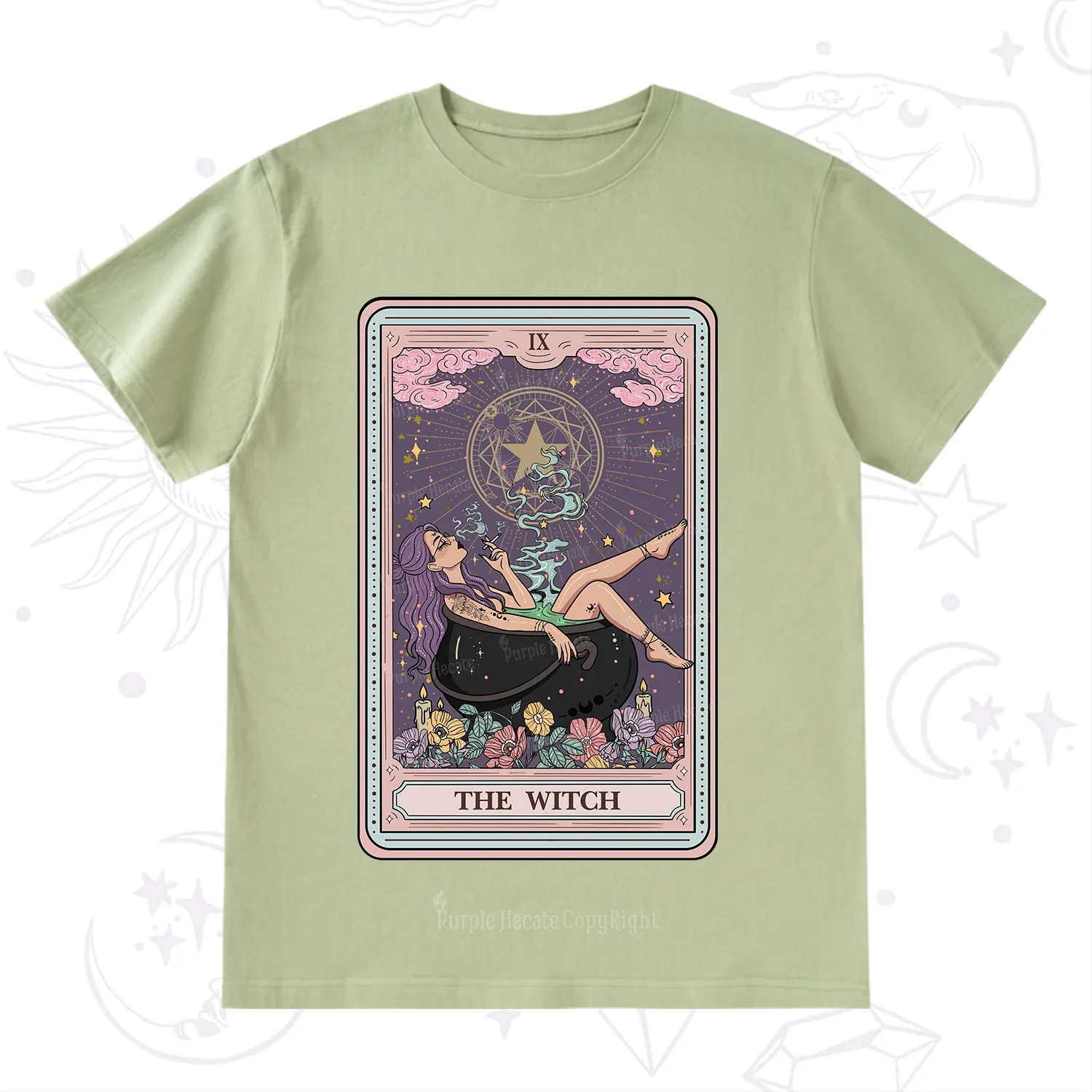 Purplehecate The Witch Tarot Card T-Shirt