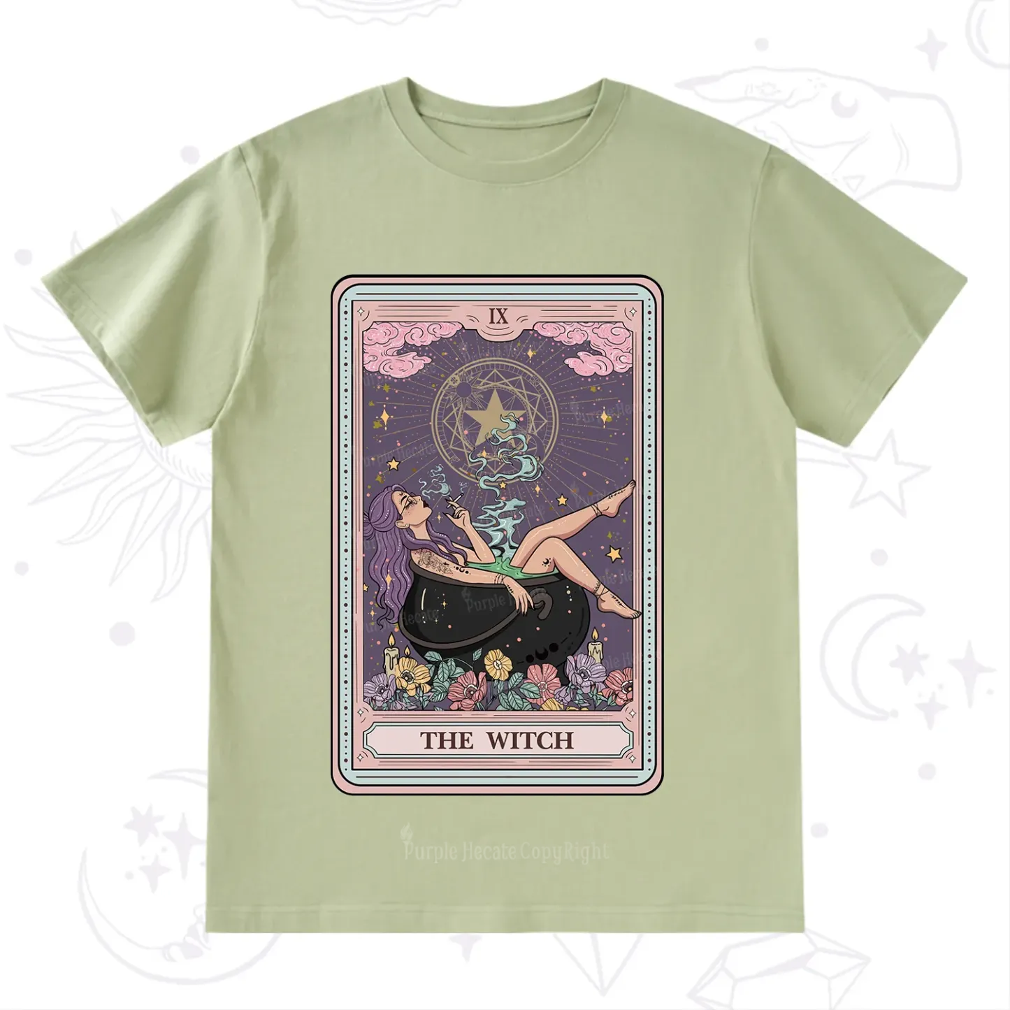 Purplehecate The Witch Tarot Card T-Shirt
